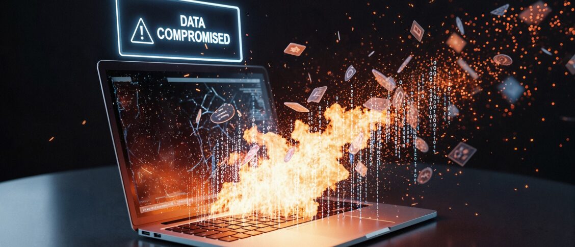data-breach-laptop-exploding-cyber-attack-concept